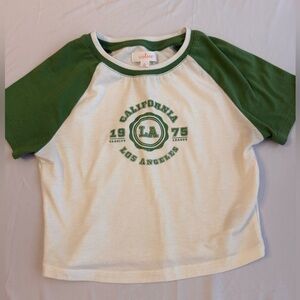 green and white crop top
